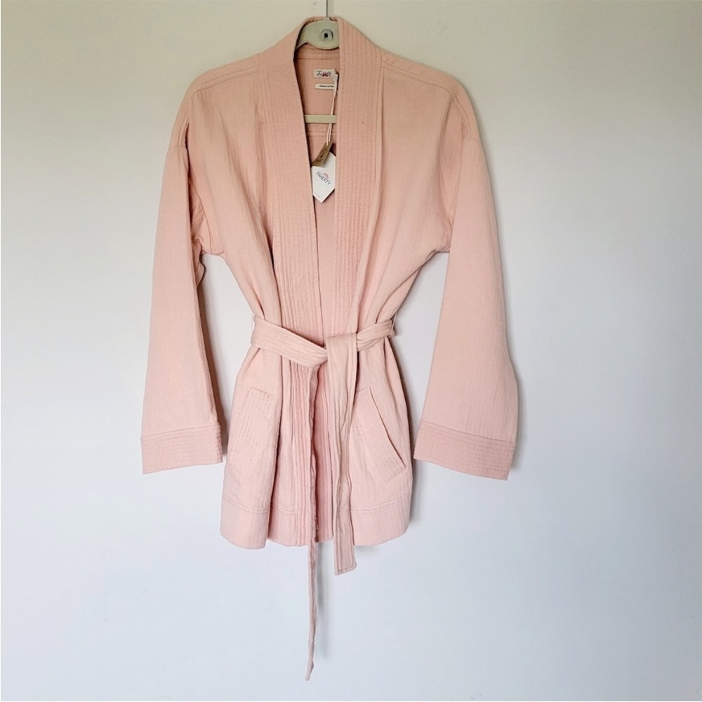 Faherty Hidden Hills Organic Cotton Tie Front Jacket XS NWT - Picture 3 of 10